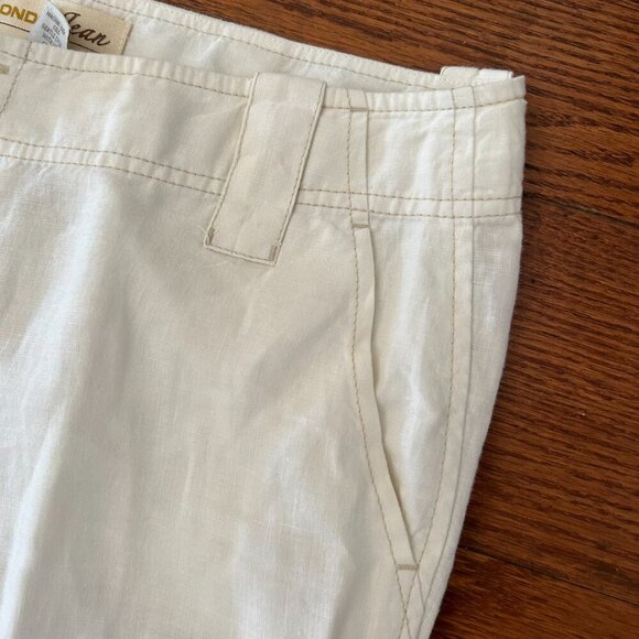 London Jean 100% Linen Chino Wide Leg Pants Jeans Mid Rise Size 4 Cream Preppy - Picture 5 of 11